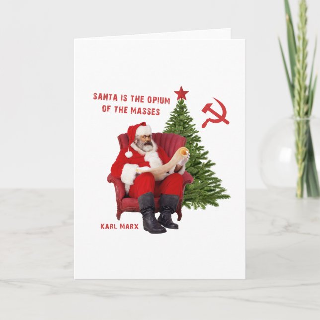 Cartes Pour Fêtes Annuelles Karl Marx Père Noël (Devant)