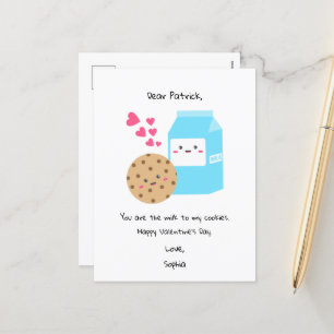 Cartes Pour Fêtes Annuelles Kawaii Milk Cookies Saint Valentin mignonne sucré 