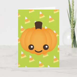 Cartes Pour Fêtes Annuelles Kawaii Pumpkin