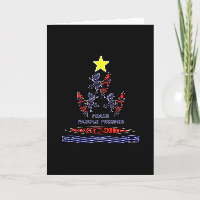 Cartes Pour Fêtes Annuelles Kayak Holiday Paddle (Devant)