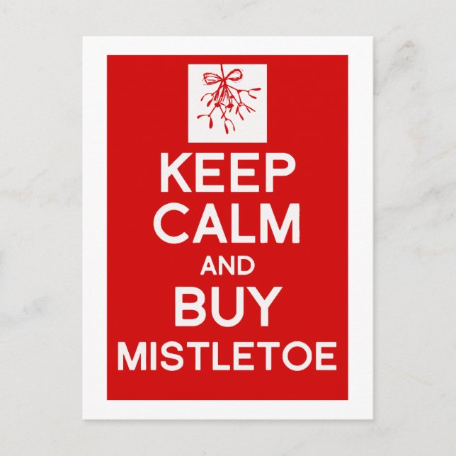 Cartes Pour Fêtes Annuelles Keep Calm & buy mistletoe Christmas postcard (Devant)