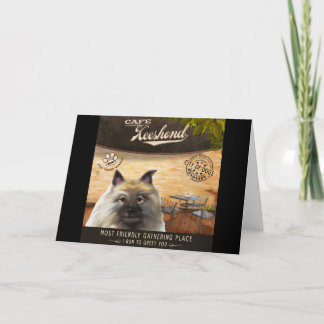 Cartes Pour Fêtes Annuelles Keeshond de café