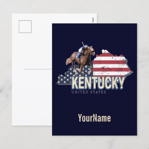 Cartes Pour Fêtes Annuelles Kentucky United States Retro State Map Vintage USA