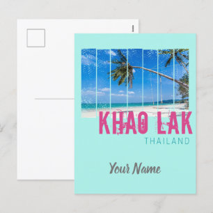 Cartes Pour Fêtes Annuelles Khao Lak Phang-Nga Thaïlande Vintage Beach Souveni