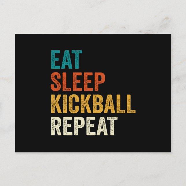 Cartes Pour Fêtes Annuelles Kickball Eat Sleep Kickball Repeat (Devant)