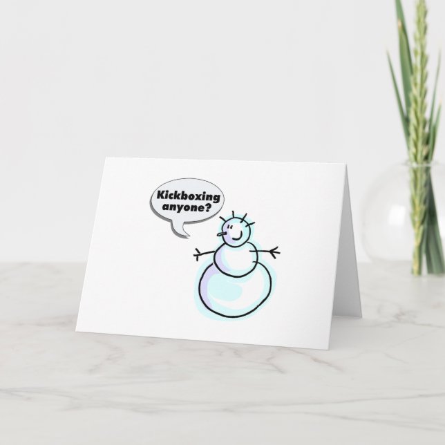Cartes Pour Fêtes Annuelles Kickboxing n'importe qui (bonhomme de neige sans (Devant)
