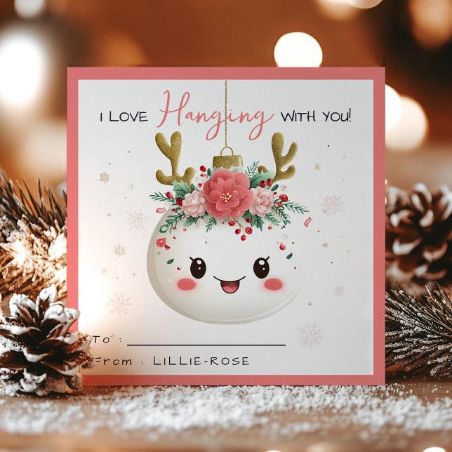 Cartes Pour Fêtes Annuelles Kids Classroom Kawaii Reindeer Christmas Holiday (Créateur téléchargé)