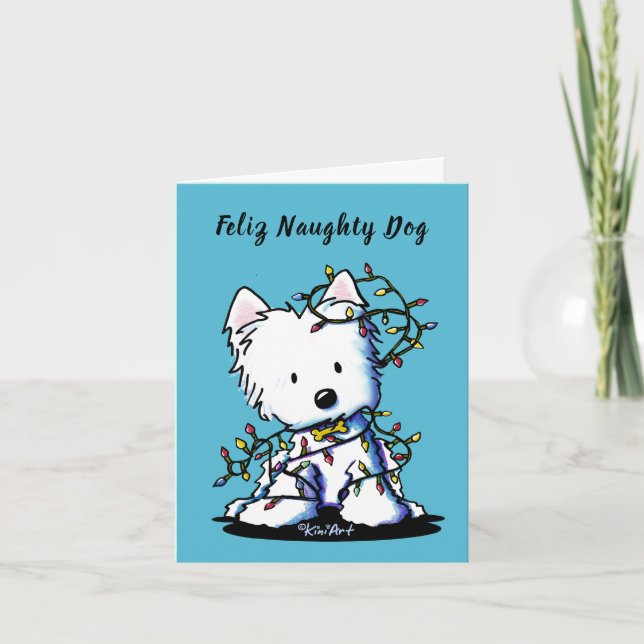 Cartes Pour Fêtes Annuelles KiniArt enchanté Westie (Devant)