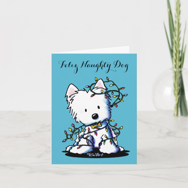Cartes Pour Fêtes Annuelles KiniArt enchanté Westie (Devant)