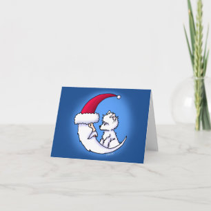 Cartes Pour Fêtes Annuelles KiniArt Père Noël Moon Westie