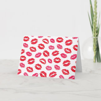 Cartes Pour Fêtes Annuelles Kiss Lip Marks Valentines Day Card