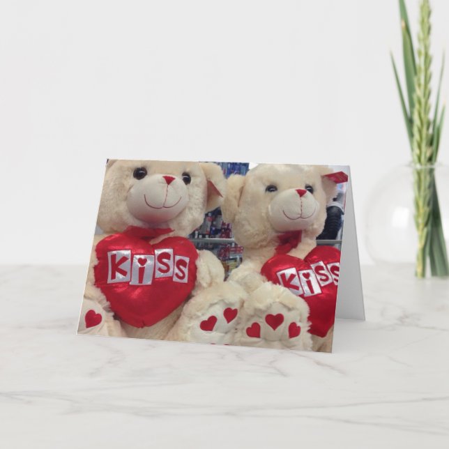 Cartes Pour Fêtes Annuelles Kiss Love Teddy Bear Bears Valentine's Day Card (Devant)