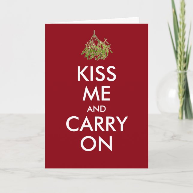 Cartes Pour Fêtes Annuelles KISS ME et CARRON ON (Devant)