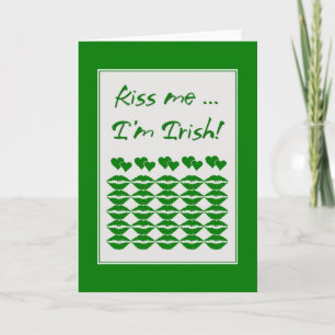 Cartes Pour Fêtes Annuelles Kiss Me Je suis Irish Card
