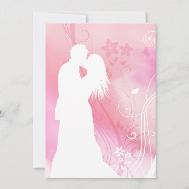 Cartes Pour Fêtes Annuelles Kissing Couple Élégant White Pink Valentine's day (Devant)