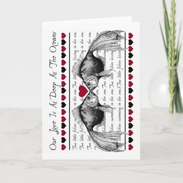 Cartes Pour Fêtes Annuelles Kissing Fish Love Saint Valentin (Devant)