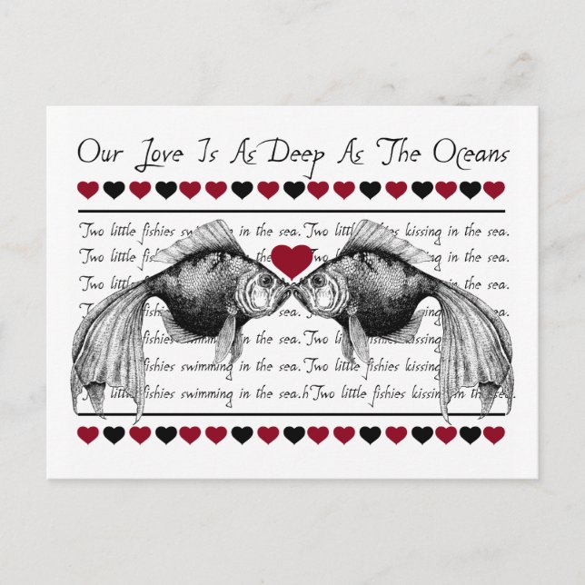 Cartes Pour Fêtes Annuelles Kissing Fish Valentine's Day (Devant)