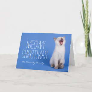 Cartes Pour Fêtes Annuelles Kitten yawning