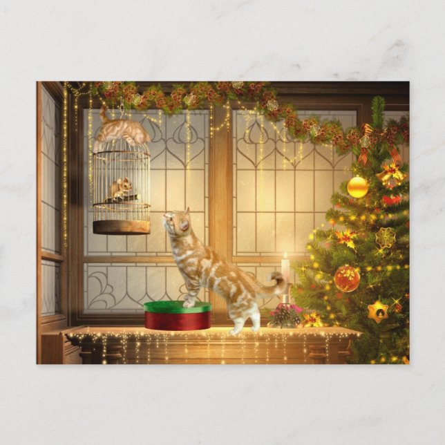 Cartes Pour Fêtes Annuelles Kitts et souris de Noël (Devant)