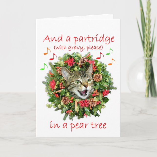 Cartes Pour Fêtes Annuelles Kitty chante "douze jours de Noël " (Devant)