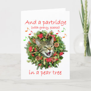 Cartes Pour Fêtes Annuelles Kitty chante "douze jours de Noël "