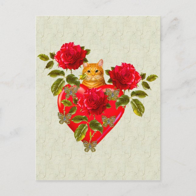 Cartes Pour Fêtes Annuelles Kitty Chat Valentine (Devant)