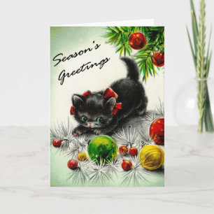 Cartes Pour Fêtes Annuelles Kitty sous l'arbre