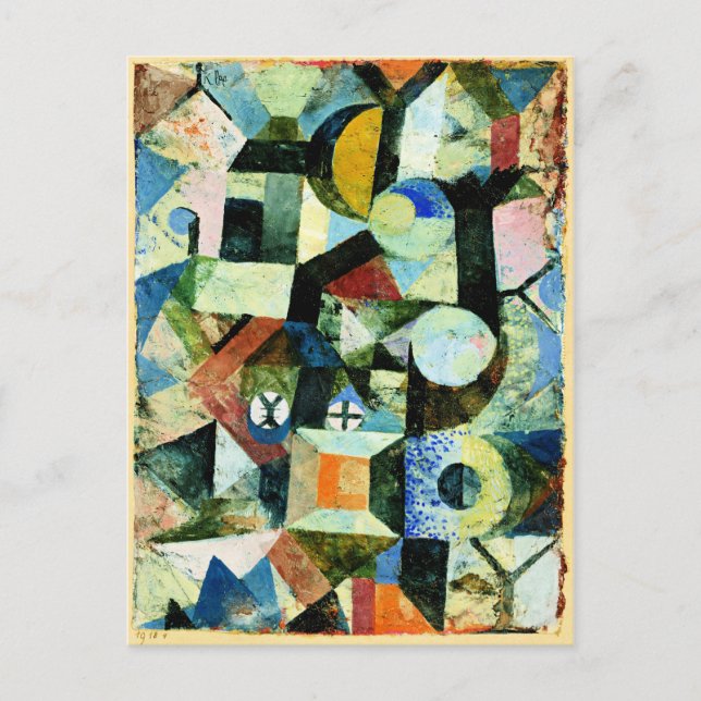 Cartes Pour Fêtes Annuelles Klee - Composition à mi-lune jaune (Devant)