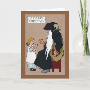 Cartes Pour Fêtes Annuelles Knecht Ruprecht Vintage Allemand Noël Folklore