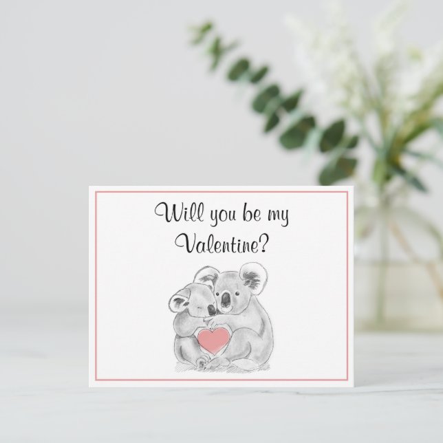 Cartes Pour Fêtes Annuelles Koala Love Valentines (Debout devant)
