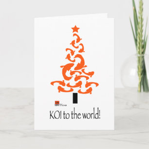 Cartes Pour Fêtes Annuelles KOI (poisson) au monde blanc sapin de Noël
