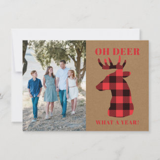 Cartes Pour Fêtes Annuelles Kraft Oh Deer, un an de photo de Buffalo