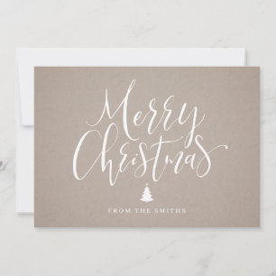 Cartes Pour Fêtes Annuelles kraft simple calligraphie manuscrite Noël