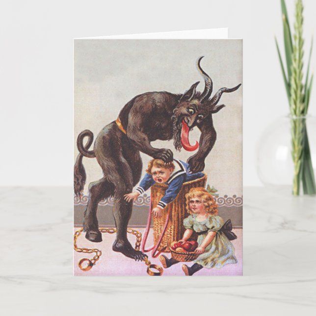 Cartes Pour Fêtes Annuelles Krampus kidnapping (Devant)