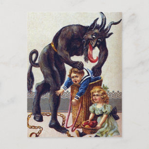 Cartes Pour Fêtes Annuelles Krampus vintage flippant