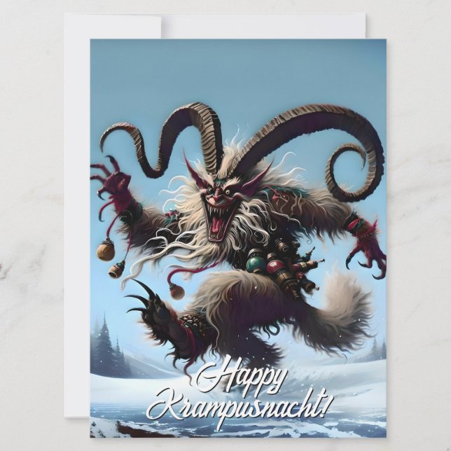 Cartes Pour Fêtes Annuelles Krampusnacht Joyeux Drôle (Devant)