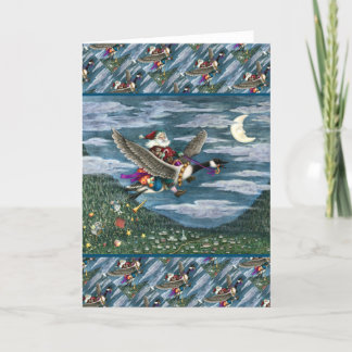 CARTES POUR FÊTES ANNUELLES KRIS KRINGLE ET LES JOUETS SUR LE CANADA GOOSE NOË