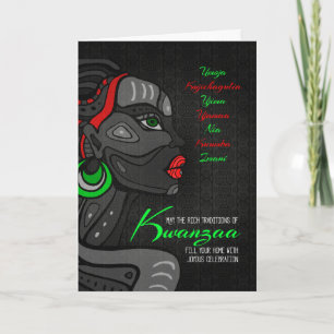 Cartes Pour Fêtes Annuelles Kwanzaa Afrique-Amérique - sept principes