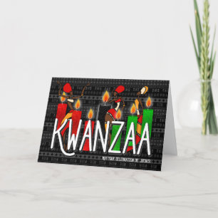 Cartes Pour Fêtes Annuelles Kwanzaa Danseurs afro-américains Kinara Chandelles