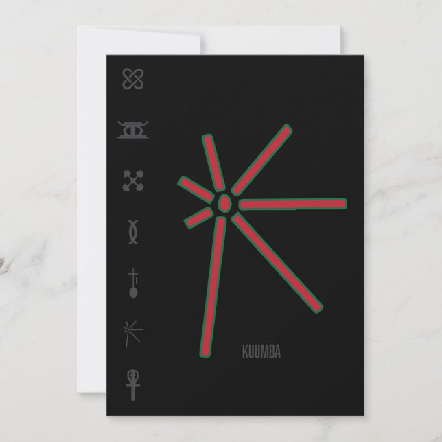 Cartes Pour Fêtes Annuelles Kwanzaa Kuumba (Devant)
