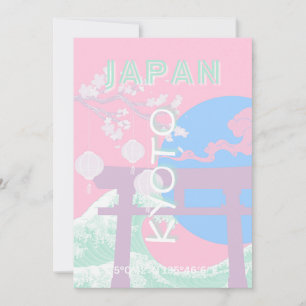 Cartes Pour Fêtes Annuelles Kyoto Japan Travel Art, Pink Preppy Art