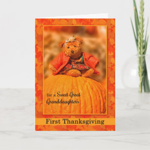 Cartes Pour Fêtes Annuelles La 1ère Ours en peluche de Thanksgiving de Grande-