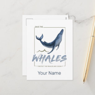 Cartes Pour Fêtes Annuelles La baleine protège les baleines et la cétacée d'aq