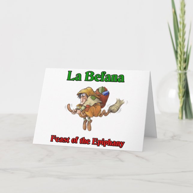 Cartes Pour Fêtes Annuelles La Befana (Sorcière de Noël) Fête de l'Epiphanie. (Devant)
