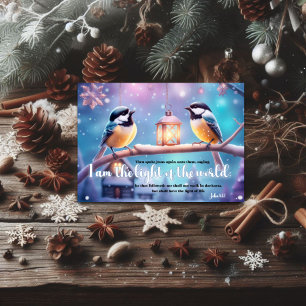 Cartes Pour Fêtes Annuelles La Bible de Jésus aux chickadees Noël chrétien
