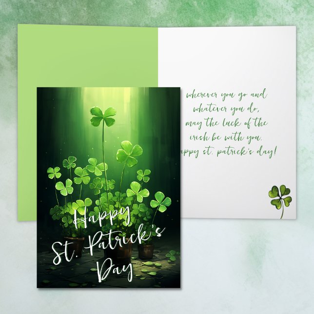 Cartes Pour Fêtes Annuelles La chance des Irlandais Clovers St Patrick's Day (Luck of the Irish Clovers St Patrick's Day Holiday Card)