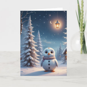 Cartes Pour Fêtes Annuelles La Chouette de la Joie d'Hiver