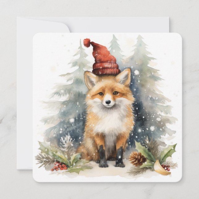 Cartes Pour Fêtes Annuelles La collection Woodlawn : Renard de Noël (Devant)