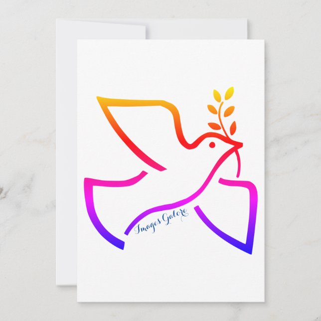 Cartes Pour Fêtes Annuelles La colombe de la paix (Devant)