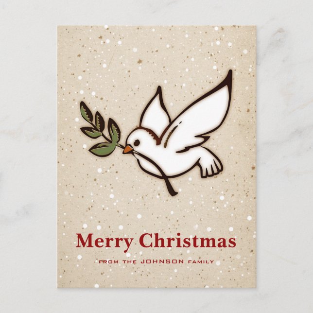 Cartes Pour Fêtes Annuelles La colombe de Noël (Devant)
